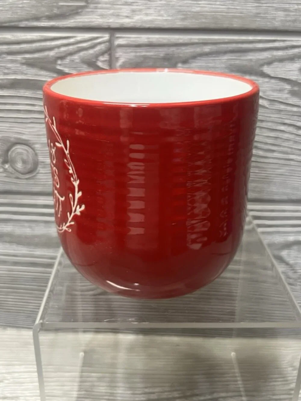 Christmas Coffee Mug Tea Cup Making Spirits Bright Red White Holiday 4”